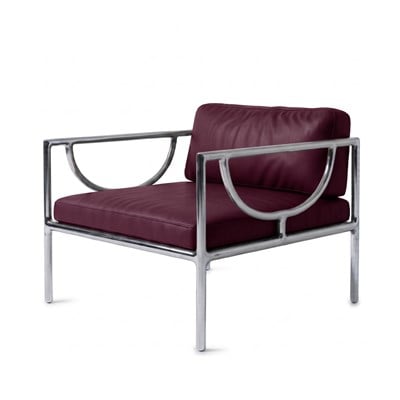 Mid-Century Modern Deri Berjer Vişne - Deco103-2