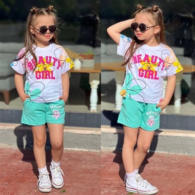 Beauty Gril Yeşil Şortlu 2'li Takım