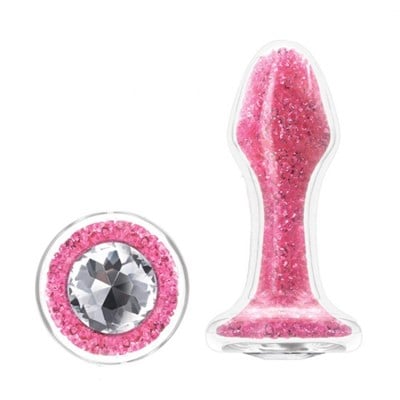 Backpart Premium Cam Anal Plug – Pembe Kristal Taşlı Özel Tasarım