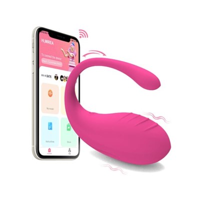 Bluetooth Telefon Kontrollü Klitoris Uyarıcılı Su Geçirmez Vibratör Pembe