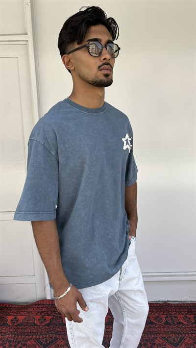 Casualment Saint Washed Oversize T-Shirt  Mavi