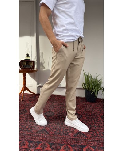 Casual Men Milano Bej Jogger Kumaş Pantolon