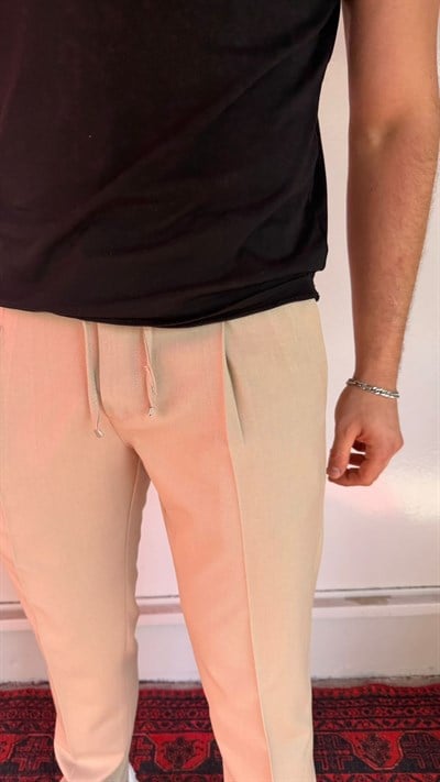 Taş Beji Bel İpli Erkek Kumaş Pantolon