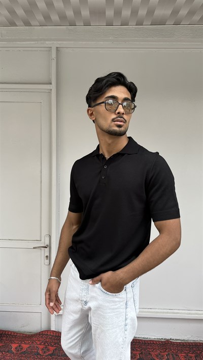 Noir Essence Siyah Premium Polo Triko Tişört