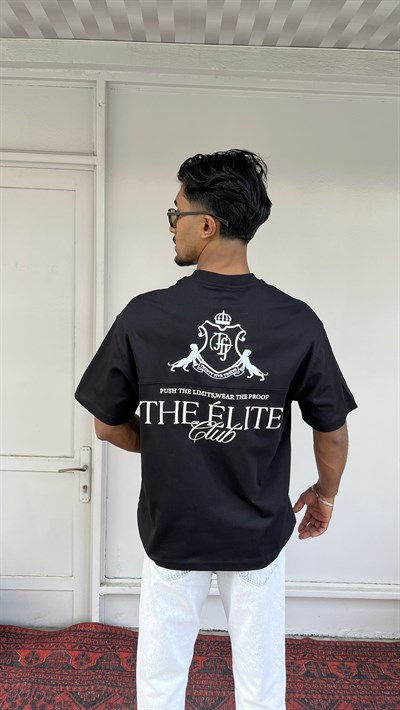 Elite Club Oversize Siyah T-Shirt