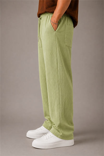 Çağla Yeşili Müslin Baggy Erkek Pantolon