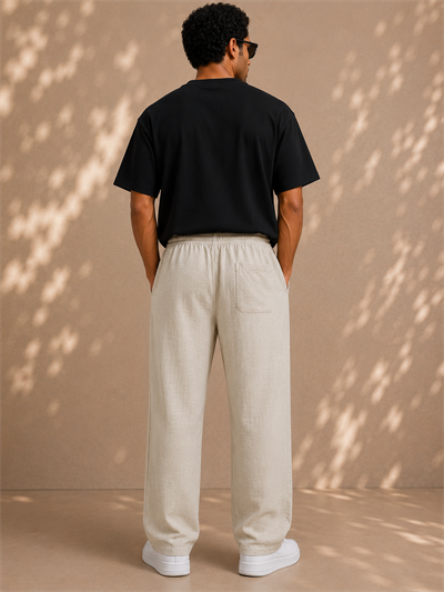 Taş Keten Relax Fit Lastikli Bel Erkek Pantolon