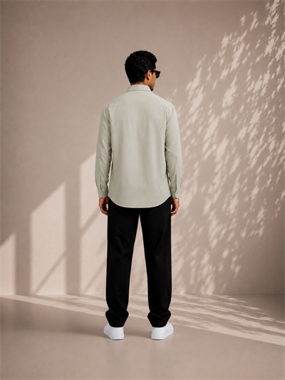 Açık Haki Oversize Erkek Gömlek – Premium Rahat Kalıp