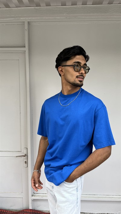 Yep Oversize Saks Mavi T-Shirt