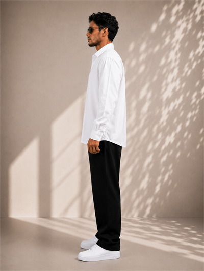 Beyaz Oversize Erkek Gömlek – Premium Rahat Kalıp