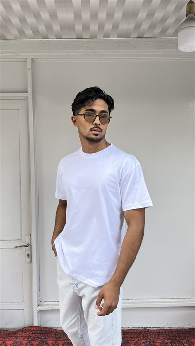 Wong Basic Oversize Beyaz T-Shirt