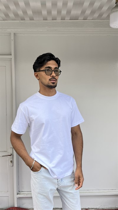 Wong Basic Oversize Beyaz T-Shirt