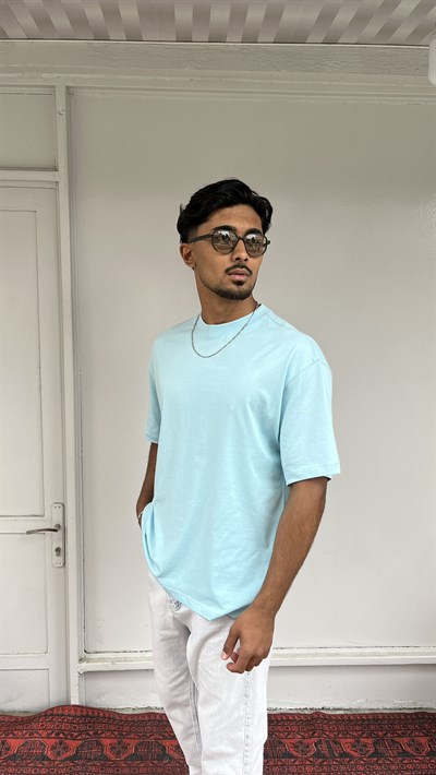 Yep Oversize Mint Mavi T-Shirt