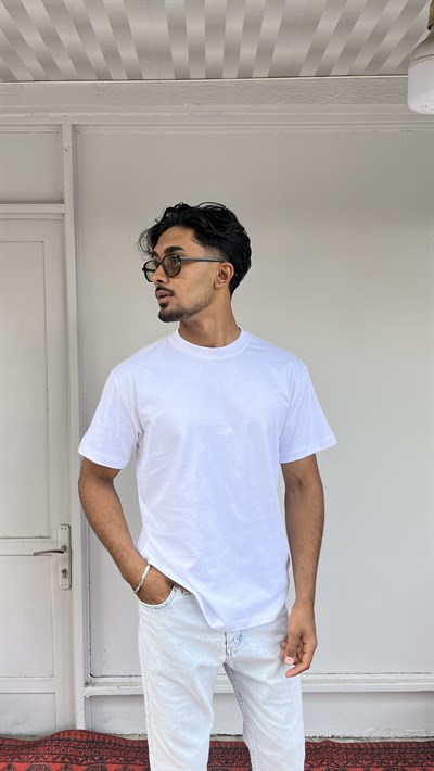 Wong Basic Oversize Beyaz T-Shirt