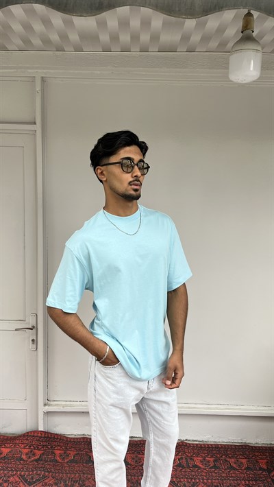 Yep Oversize Mint Mavi T-Shirt