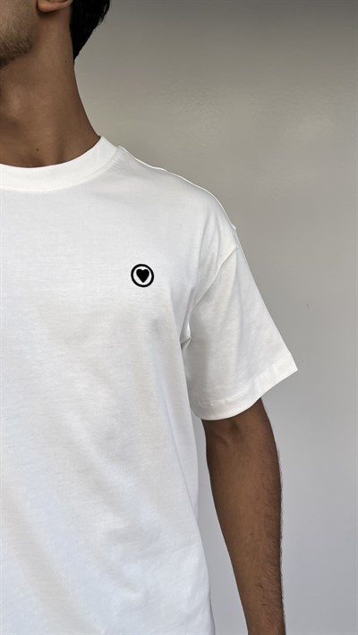 Melek Koruması Oversize Beyaz Tişört