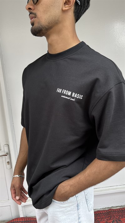 Far From Basic Oversize Siyah T-Shirt