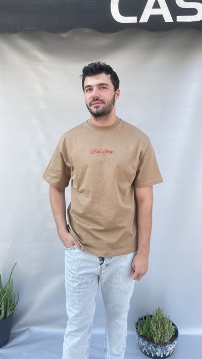 Bird Sırt Nakış Baskılı Oversize T-shirt