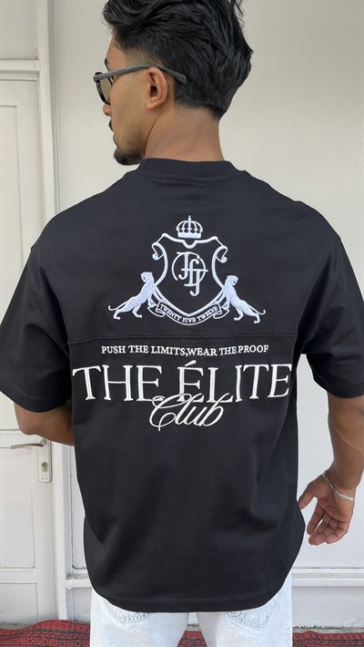 Elite Club Oversize Siyah T-Shirt