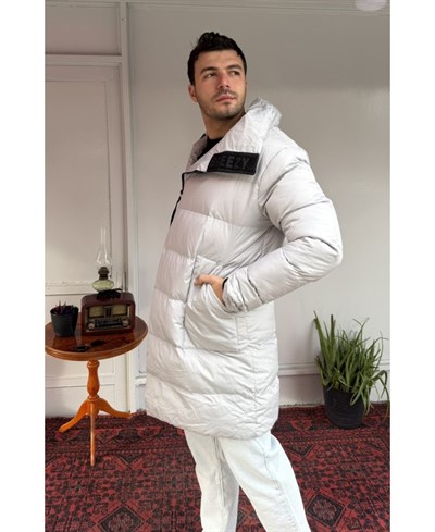 Casual Men North Breeze Uzun Şişme Mont Gri