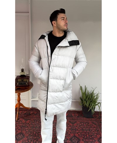 Casual Men North Breeze Uzun Şişme Mont Gri