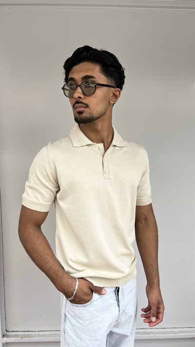 Monarch Bej Premium Polo Triko Tişört