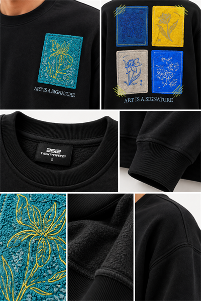 Siyah Nakışlı Oversize Erkek Sweatshirt – Art Is A Signature