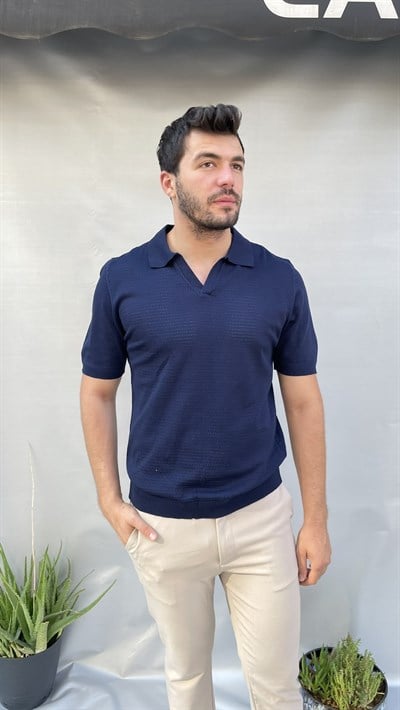 Delikli Triko Polo Yaka T-shirt