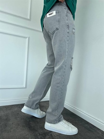 Diz Yırtık Detay Baggy Pantolon