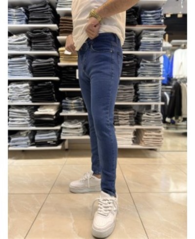 Düz Mavi Skinny Fit Jean 431CslKe