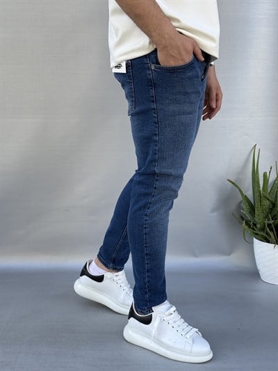 Düz Mavi Skinny Pantolon