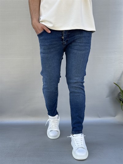Düz Mavi Skinny Pantolon