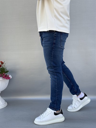 Düz Mavi Skinny Pantolon
