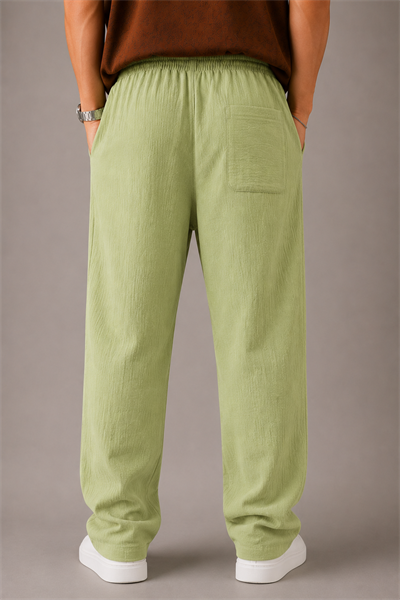 Çağla Yeşili Müslin Baggy Erkek Pantolon