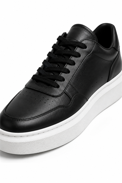 Siyah Beyaz Kalın Taban Erkek Sneaker
