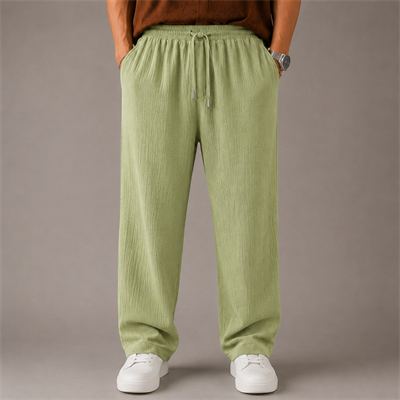 Çağla Yeşili Müslin Baggy Erkek Pantolon