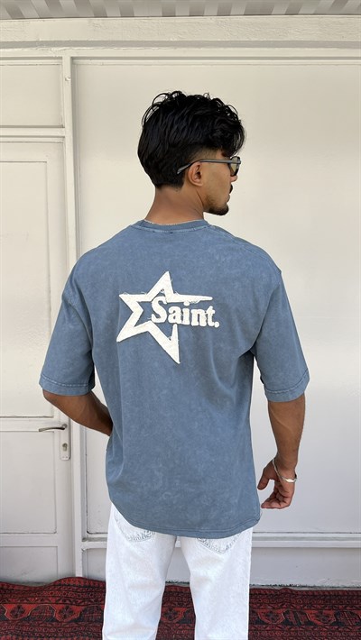 Casualment Saint Washed Oversize T-Shirt  Mavi