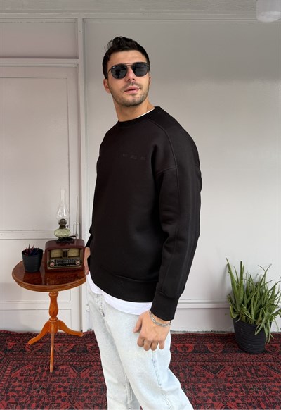 El Yazı Detay Şardonlu Oversize Sweat