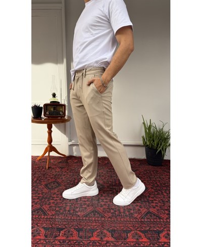 Casual Men Milano Bej Jogger Kumaş Pantolon