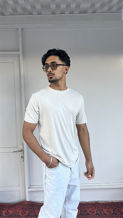 Bej Premium Basic Tişört