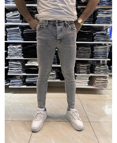 Gri Yıkamalı Skinny Fit Jean 529CslKe