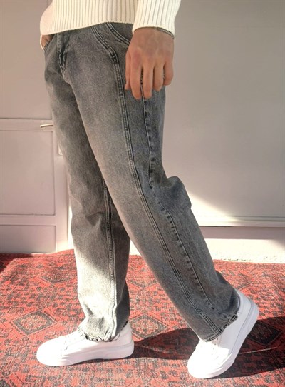 Keps Boydan Çift Dikiş Detay Relax Baggy