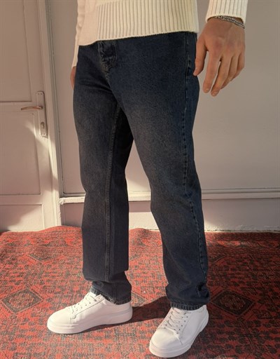 Keps Düz Lacivert Baggy Jean