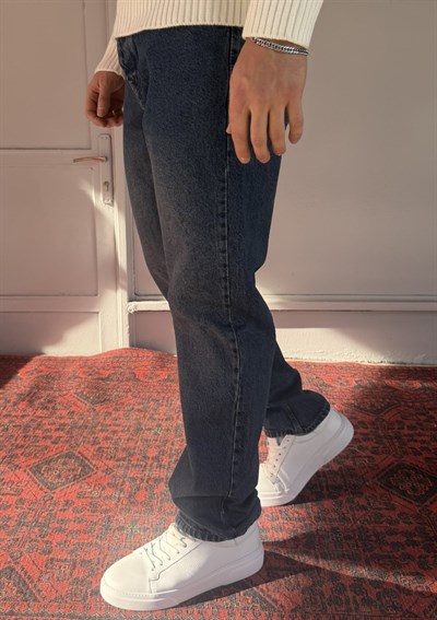 Keps Düz Lacivert Baggy Jean