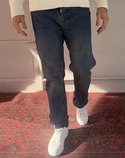 Keps Düz Lacivert Baggy Jean
