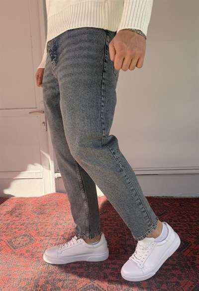 Keps Parmak Yıkamalı Mavi Boyfriend Jean
