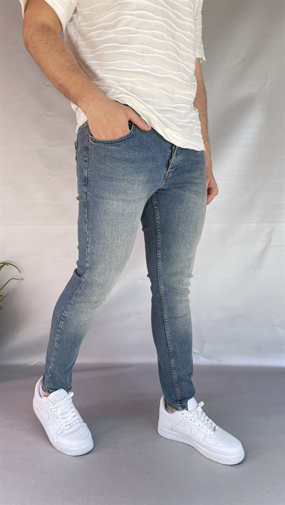 Keps Yeşil Yıkamalı Skinny Jean