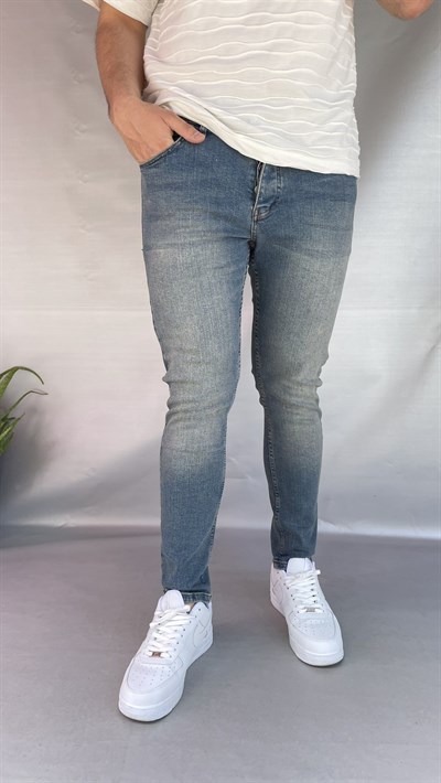 Keps Yeşil Yıkamalı Skinny Jean