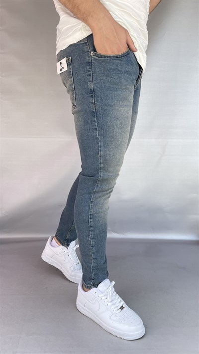 Keps Yeşil Yıkamalı Skinny Jean