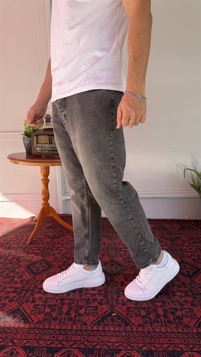 Likralı Füme Yıkamalı Boyfriend Jean
